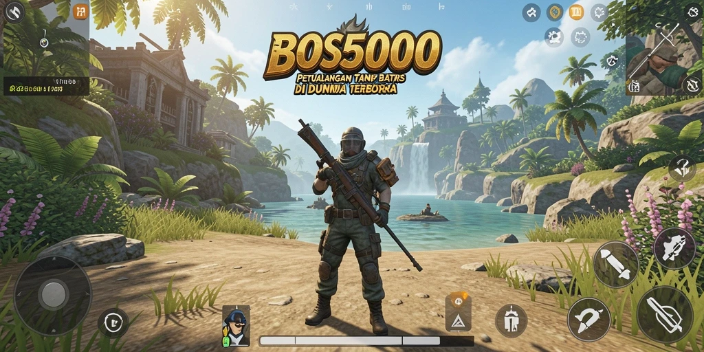 Tampilan gameplay menarik dari <strong>BOS5000</strong> yang menunjukkan dunia terbuka yang luas.