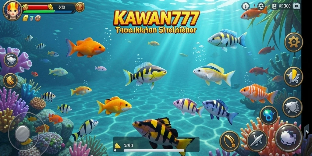 Screenshot menampilkan aksi seru dalam permainan Tembak Ikan KAWAN777.