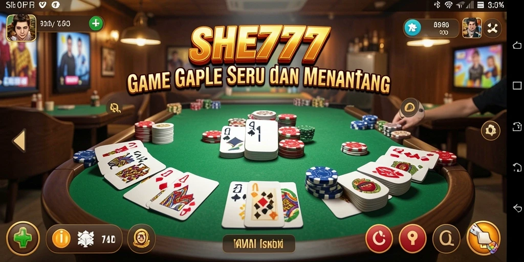 Gameplay seru dari SHE777 yang menyajikan Gaple klasik.