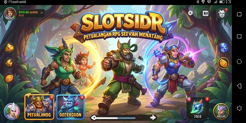 Tangkapan layar utama SLOTSIDR menampilkan karakter beraksi dalam pertarungan RPG yang seru.