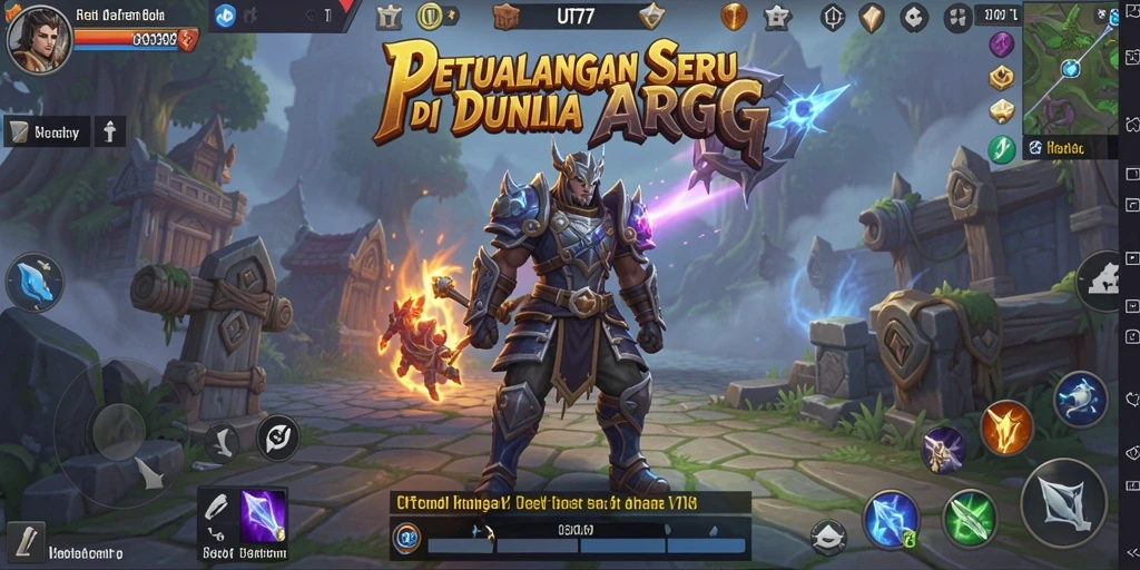 Tampilan aksi epik dalam gameplay seru UT77 sebagai ARPG.